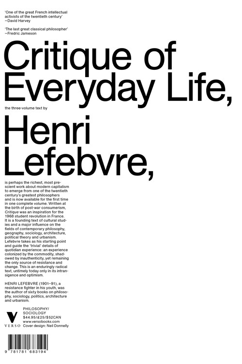 Critique of Everyday Life by Henri Lefebvre Active Distribution