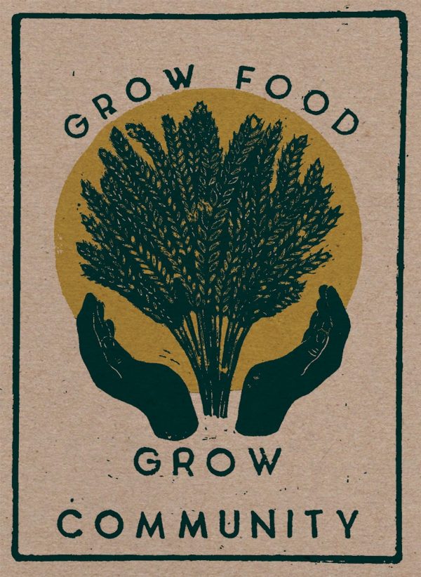 Grow Food, grow community sticker