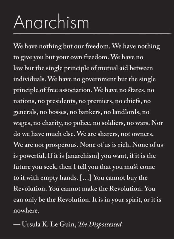 Anarchism Ursula LeGuin sticker